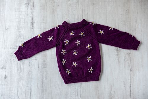 Wine with floral Infant Pullover  - thesaffronsaga