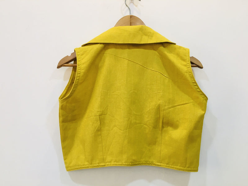 Yellow Sleeveless Collared Cotton Blouse  - thesaffronsaga