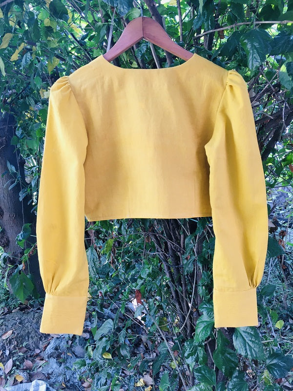 Yellow Full Sleeve Blouse  - thesaffronsaga