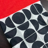 Red Black White Geometric Print Slub Cotton Fabric  - thesaffronsaga