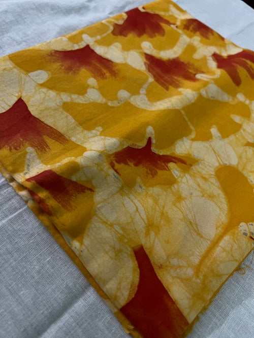 Yellow & Red Batik Print Cotton Blouse Piece