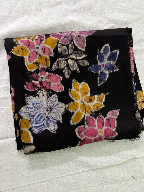 Phool Floral Motif Multicoloured Batik Print Cotton Blouse Piece