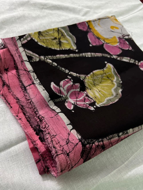 Pichhwai Motif Multicoloured Batik Print Cotton Blouse Piece
