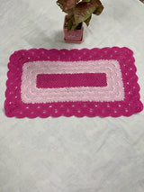 Pink Fuchsia Crochet Rectangular Placemat  - thesaffronsaga