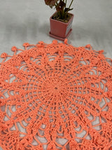 Peach Round Crochet Doily  - thesaffronsaga
