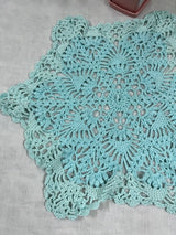 Powder Blue Star Crochet Doily  - thesaffronsaga