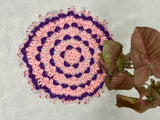 Pink Purple Round Crochet Doily  - thesaffronsaga