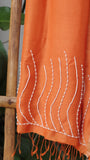 Orange Hand Embroidered Shawl.  - thesaffronsaga