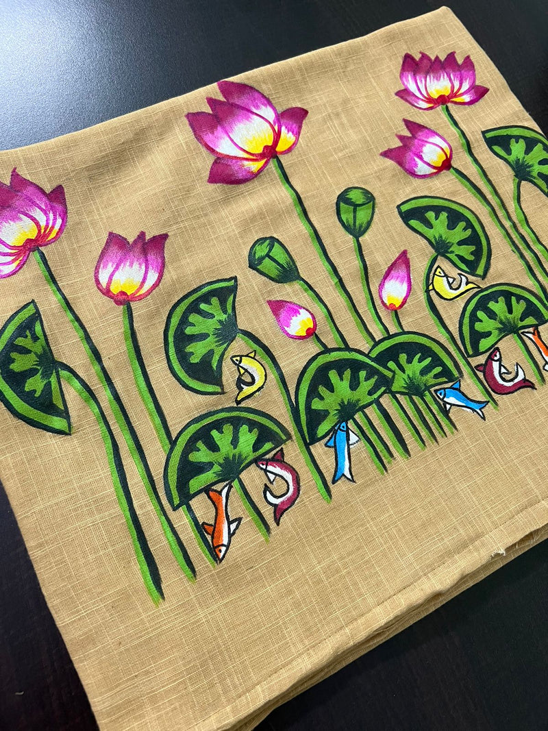 Pichhwai Handpainted Lotus Blouse Piece