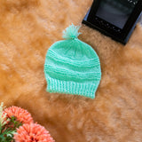 Mint green hand-knitted soft woolen infant set  - thesaffronsaga