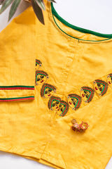 Yellow Embroidered Cotton Blouse  - thesaffronsaga