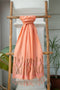 Salmon Pink Wool Hand Embroidered Stole