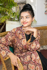 Maroon Kalamkari Housecoat  - thesaffronsaga