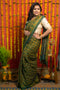 Harsha - Green Ajrakh Mulberry Silk Handloom Saree
