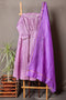 Mauve Semistitched Anarkali Kurta Dupatta Set