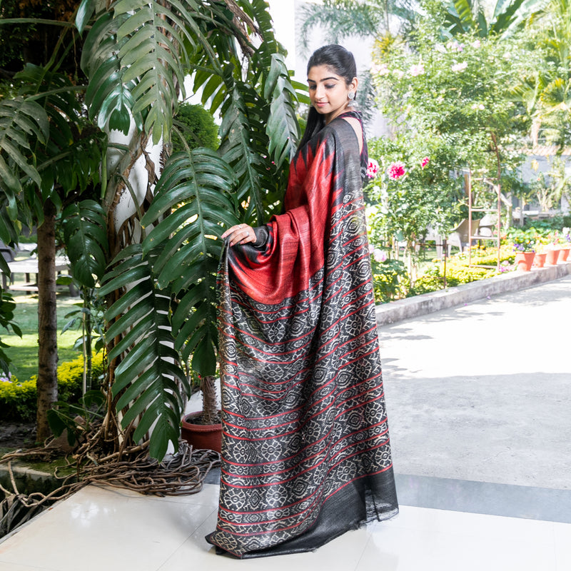 Kinjal - Rama Green Dupion Silk Handloom Saree  - thesaffronsaga