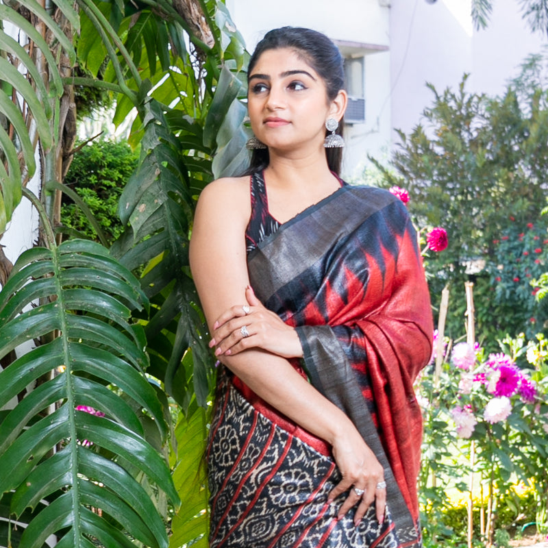 Kinjal - Rama Green Dupion Silk Handloom Saree  - thesaffronsaga